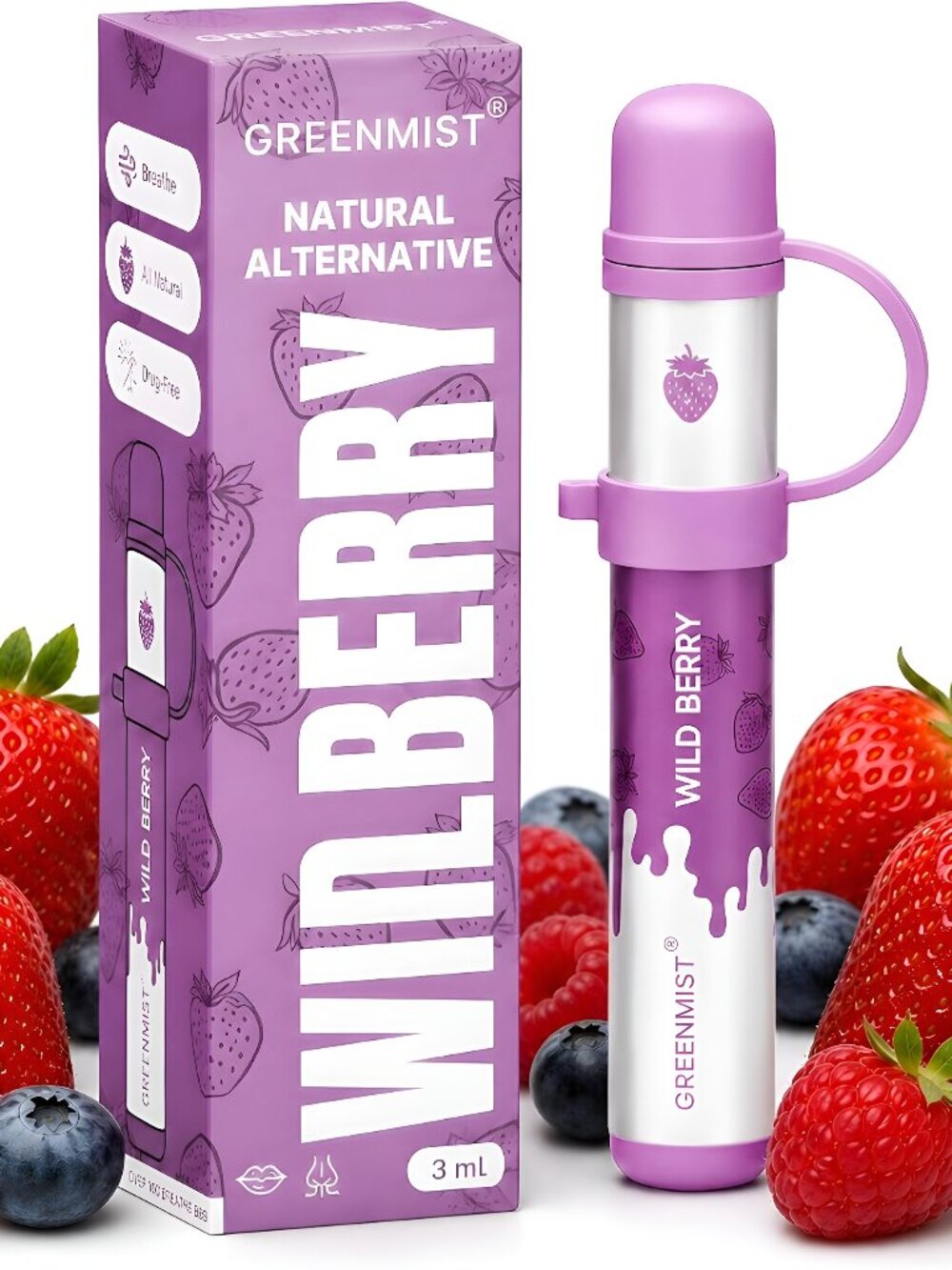 Nasal Inhaler Stick, Aroma Diffuser, Berry Flavor - D